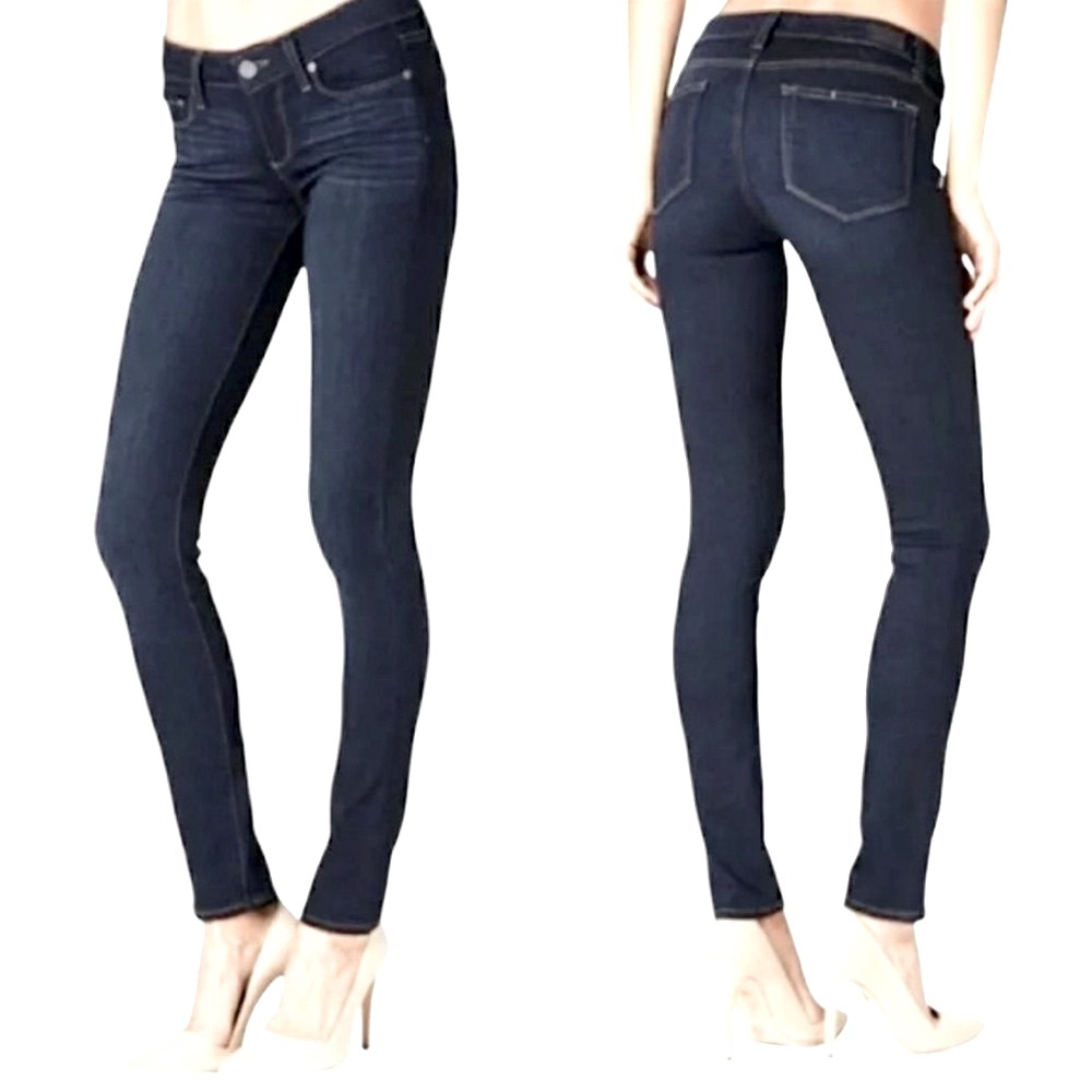 EUC Paige Skyline Skinny Dark Wash Blue Jeans Womens SZ:28. Like New⭐️